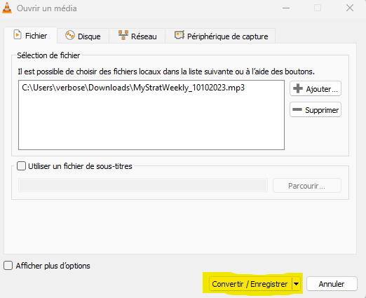 convertir enregistrer
