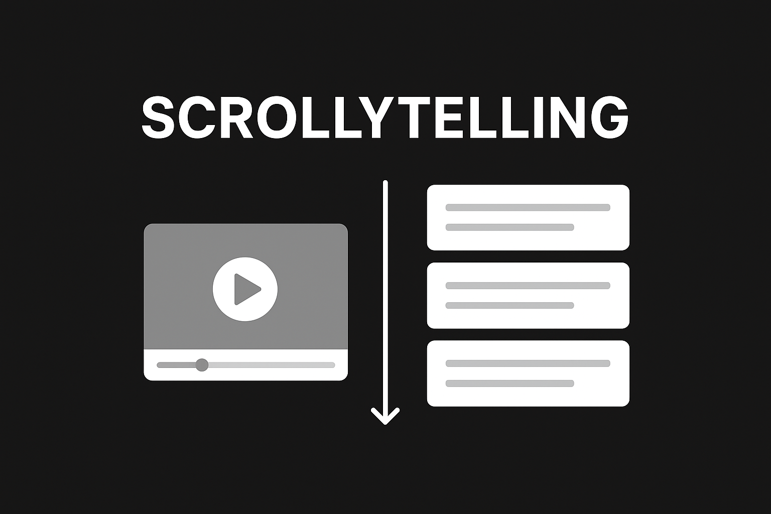 Video contrôlée par le scroll + texte superposé (Scrollytelling)